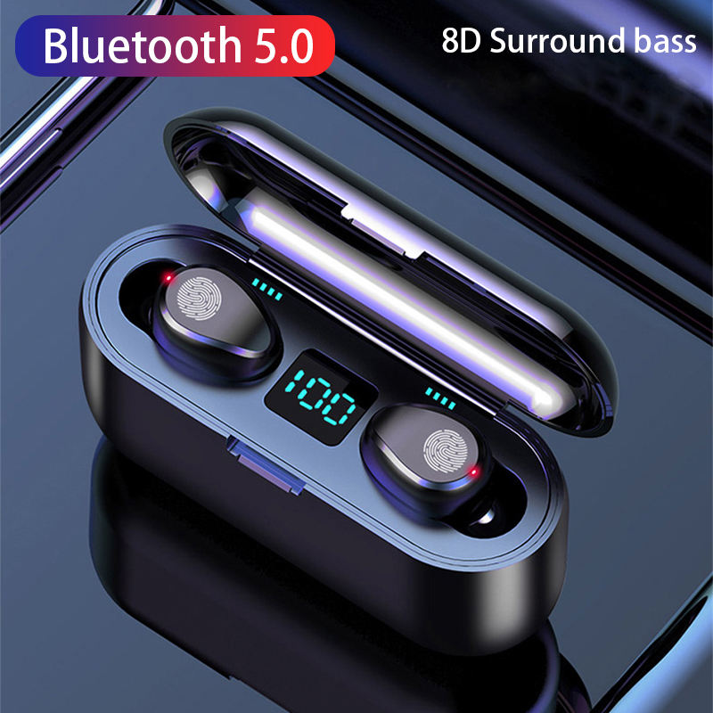 Free sample F9 TWS Wireless Earbuds Earphone waterproof Mini headphone With 2000