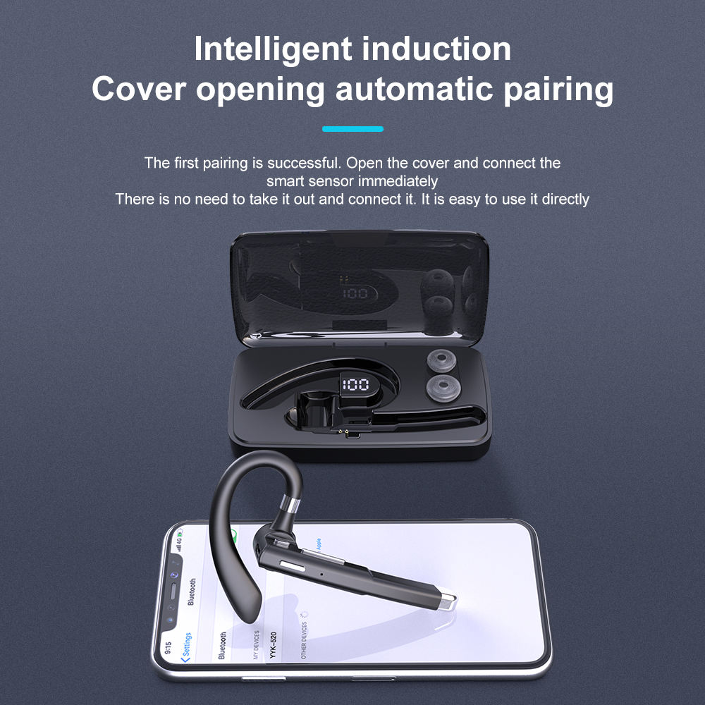 YYK520 wireless headset supports custom sports earbuds 50Hz 500mAh battery busin