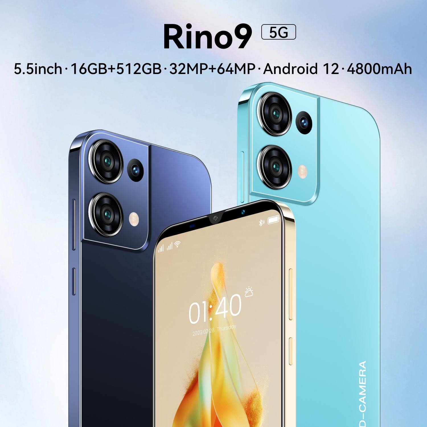 Wholesale Original Rino9 Celular Android Smartphone 5.5inch 16gb 512gb Deca Core
